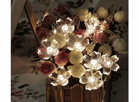 40 LED Fairy String Lights Battery Operated Christmas Tree Light Flower for Indoor Outdoor Party Wedding-Warm White Blossom