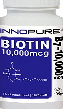 BIOTIN Optimum Strength - 10,000mcg | 4 Months Supply, 120 Tablets | Innopure�