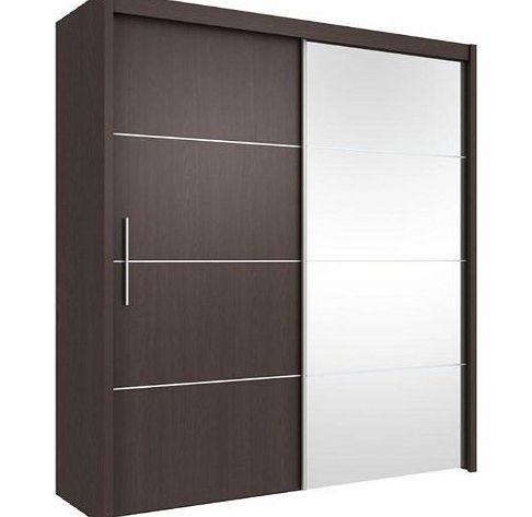 Inova Sliding Door Wardrobe Wenge Dark Brown 150cm - By Furniture Factor
