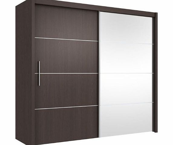 Inova Sliding Door Wardrobe Wenge Dark Brown 200cm - By Furniture Factor
