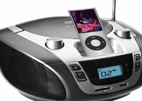 Inovalley R60 iPod amp; iPhone Dock Boombox CD player with radio amp; MP3 playback (usb port amp; SD memory card slot)