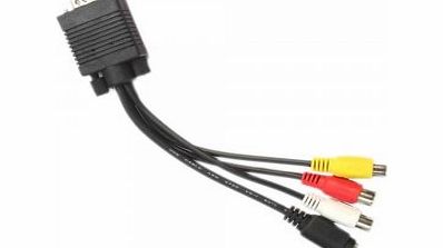 INS DEAL VGA to S-Video 3 RCA TV AV Converter Cable Black