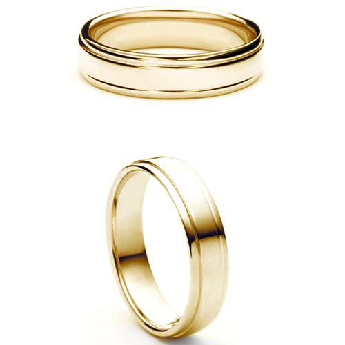 Insieme from Bianco 4mm Heavy D Shape Insieme Wedding Band Ring In 9 Ct Yellow Gold