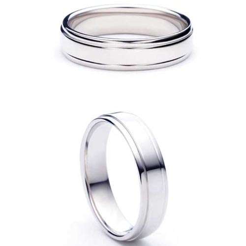 Insieme from Bianco 6mm Heavy D Shape Insieme Wedding Band Ring In 9 Ct White Gold