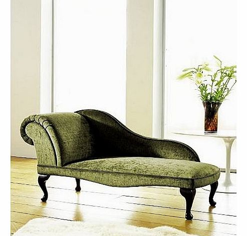Inspirations MODERN CHAISE LONGUE IN SAGE GREEN VELVET