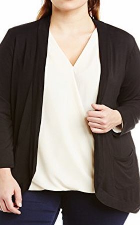 Inspire by New Look Womens Jersey Drop Pocket Long Sleeve Cardigan, Black, Size 24
