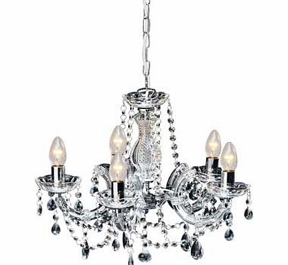 Chandelier 5 Light Ceiling Fitting - Clear