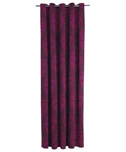Inspire Damask Blackcurrant Lined Curtains - 46