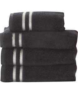 Inspire Sparkle 4 Piece Towel Bale - Black