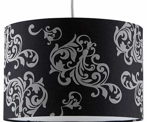 Inspire Victoria Flock Shade - Black and Silver