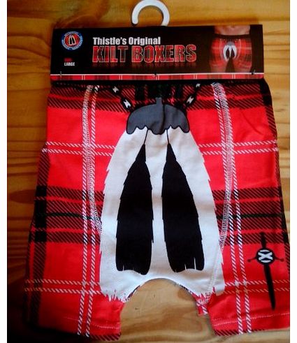 Tartan Kilt Boxer Shorts Scottish Gift Medium (Large)