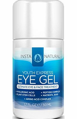 InstaNatural Eye Cream For Dark Circles, Puffiness, Wrinkles amp; Bags - 1.7 OZ - Best Under Eye Gel Treatment Solution For Eye Bags, Crows Feet, Dry Skin, Fine Lines amp; Sagging Eyes - With Plant