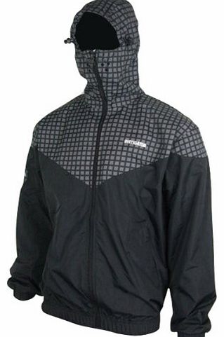 Mens Boys Black Bomber Rain Jacket Hooded Windbreaker Coat Age 13-14