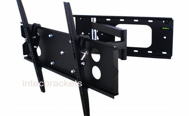 Intecbrackets - Slim fitting (just 73mm gap) extra strong 80kg rating cantilever TV bracket with full tilt and swivel fits TVs 37 39 40 42 43 44 46 47 50 52 55 57 58 60 63 64 (and LED TVs to 70``) gua