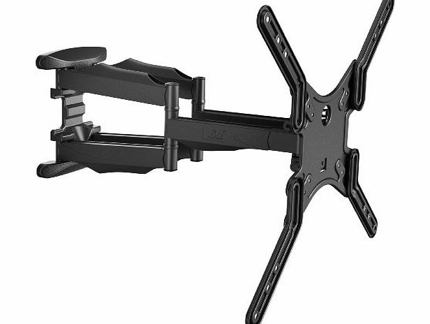 Intecbrackets - Super slim (50mm gap) double arm swivel amp; tilt TV wall bracket extra strong fits 32 36 39 40 42 43 46 47 50 TVs lifetime warranty complete with all fittings amp; fixings