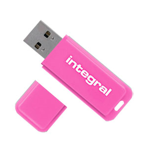Integral 16GB Neon USB Flash Drive - Pink