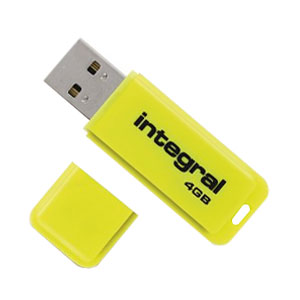 Integral 16GB Neon USB Flash Drive - Yellow