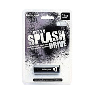 Integral 16GB USB 2.0 Splash Drive - Black