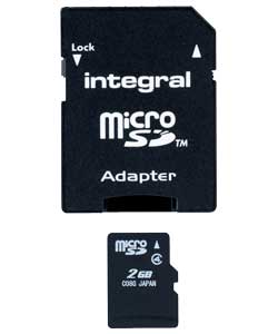 Integral 2GB Micro SD Memory Card with Adaptor