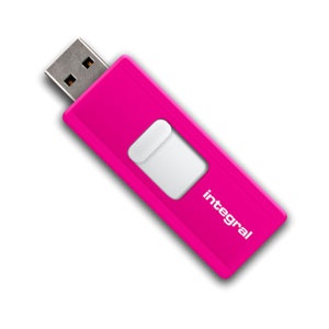 32GB Slide USB Flash Drive - Pink