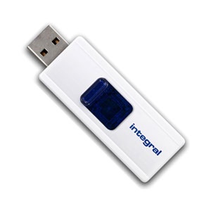 Integral 32GB Slide USB Flash Drive - White