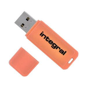 Integral 32GBNeon USB Flash Drive - Orange