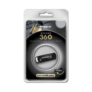 4GB Secure 360 USB Flash Drive - Black
