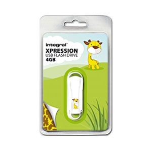 Integral 4GB Xpression Animal USB Flash Drive -
