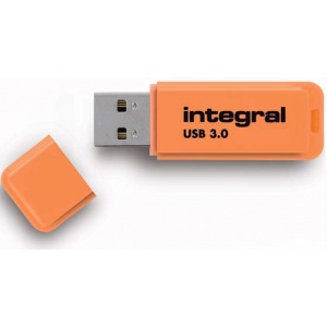 Integral 64GB Neon USB 3.0 Flash Drive - Orange
