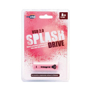 Integral 8GB USB 2.0 Splash Drive - Pink