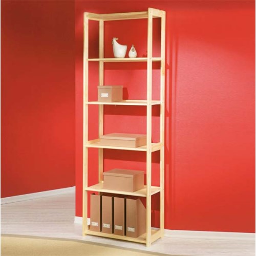 Inter Link SA Interlink Meghan Solid Pine 6 Shelf Bookcase