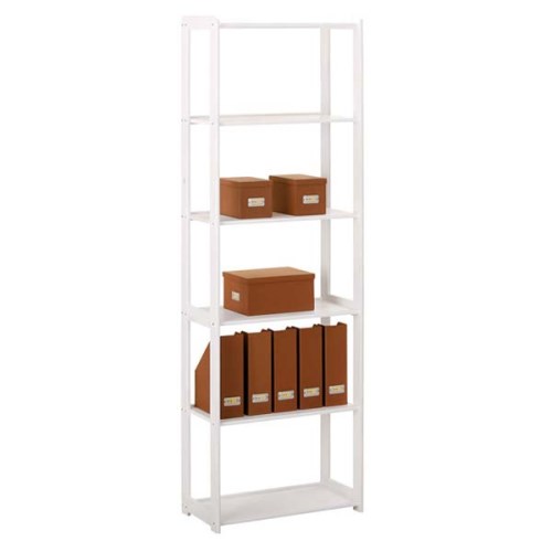 Inter Link SA Interlink Meghan Solid White Pine 6 Shelf Bookcase