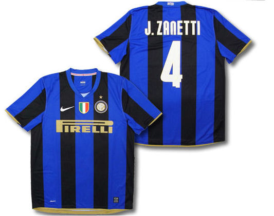 Inter Milan Nike 08-09 Inter Milan home (J.Zanetti 4)