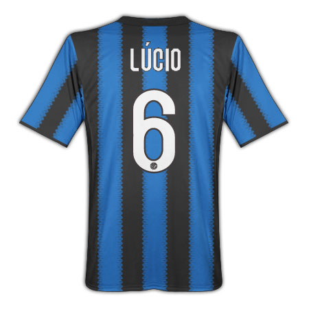 Inter Milan Nike 2010-11 Inter Milan Nike Home Shirt (Lucio 6)