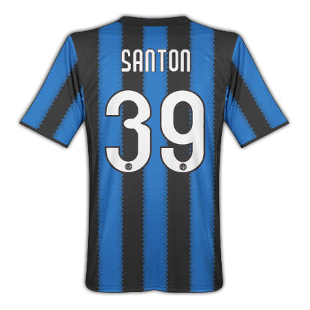 Nike 2010-11 Inter Milan Nike Home Shirt (Santon 39)