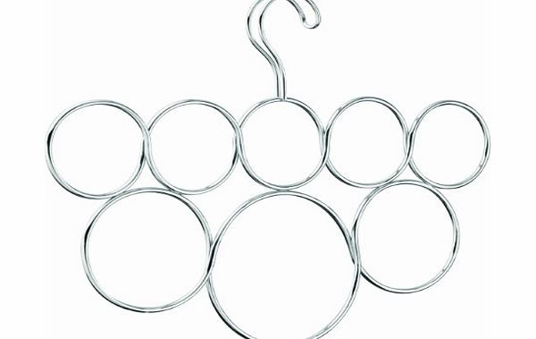 InterDesign Classico Over the Rod 8 Loop Scarf Holder, Clear