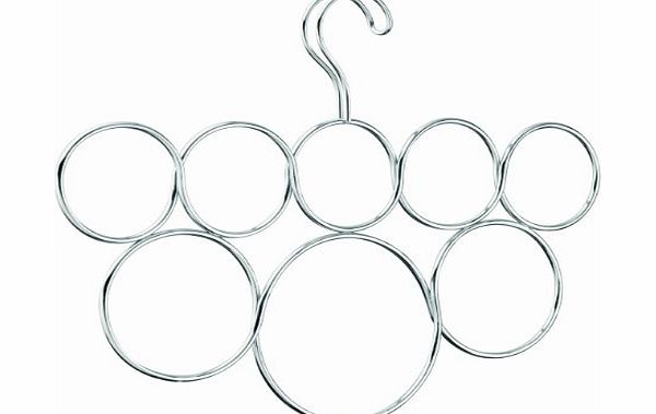 InterDesign Classico Over the Rod 8 Loop Scarf Holder, Clear