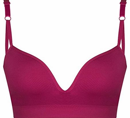 Womens Silken Smooth Non-wired Push Up Bra Petite Red Small