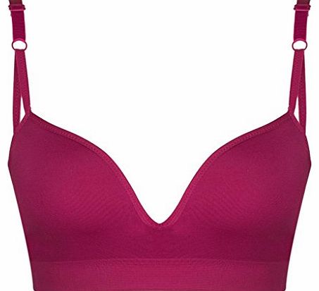 Intimate Portal Womens Silken Smooth Non-wired Push Up Bra Petite Red Small