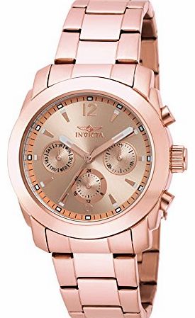 Invicta Womens Quartz Watch with Rose Gold Dial Chronograph Display and Rose Gold Stainless Steel Rose Gold Plated Bracelet 17902