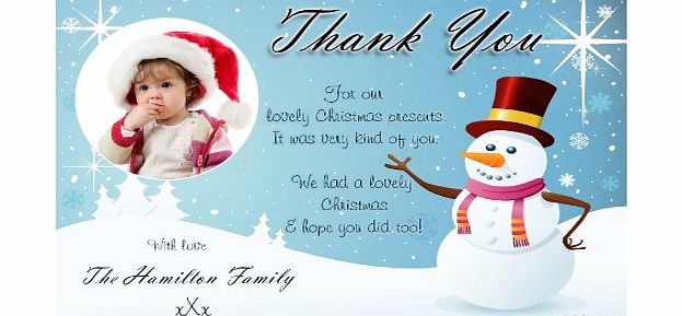 Invite Designs Ltd 10 Personalised Christmas Xmas THANKYOU Thank you PHOTO Cards N19