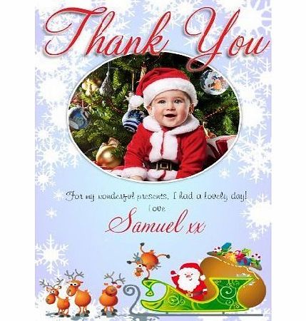 Invite Designs Ltd 10 Personalised Christmas Xmas THANKYOU Thank you PHOTO Cards N31
