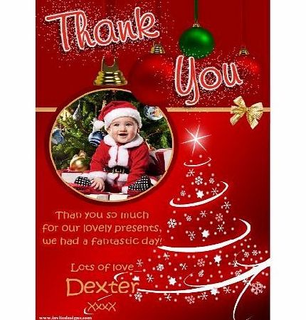 Invite Designs Ltd 10 Personalised Christmas Xmas THANKYOU Thank you PHOTO Cards N38
