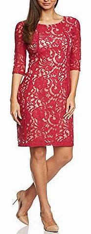 In Wear Womens Patrice Cocktail Floral 3/4 Sleeve Dress, Fuschia Pink, Size 16 (Manufacturer Size:42)