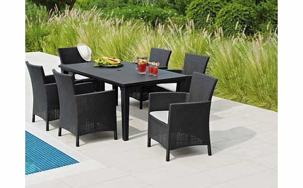 Rattan Effect 6 Seater Patio Set