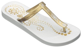 henna white/gold flip flop