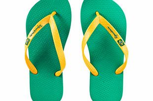 Mens Flag II green and yellow flip flops