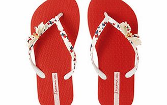 Womens Lola red and white flip flops