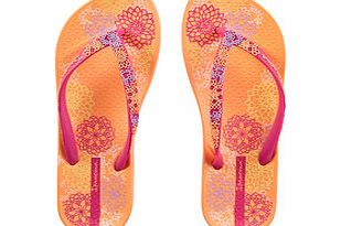 Womens Lovely II orange flip flops