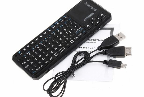 Mini 82 keys Real QWERTY full function mini keyboard long range (10 meter) ,Google TV Handheld Wireless Bluetooth Keyboard+ Laser Pen